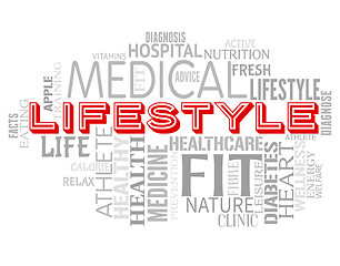 Image showing Lifestyle Words Means Way Interests And Healthy