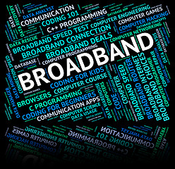 Image showing Broadband Word Means World Wide Web And Communicate