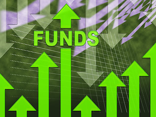 Image showing Funds Graph Represents Stock Market And Cash