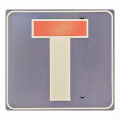 Image showing Vintage looking Traffic sign