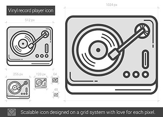 Image showing Vinyl record player line icon.