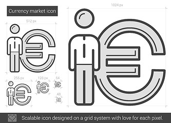 Image showing Currency market line icon.