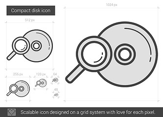 Image showing Compact disk line icon.