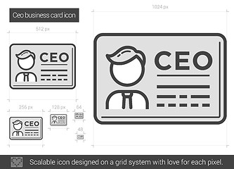 Image showing CEO business card line icon.