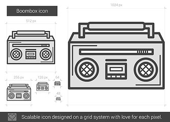 Image showing Boombox line icon.