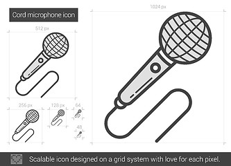 Image showing Cord microphone line icon.