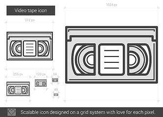 Image showing Video tape line icon.