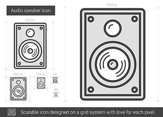 Image showing Audio speaker line icon.