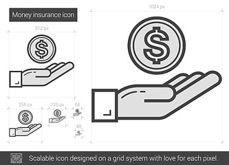 Image showing Money insurance line icon.