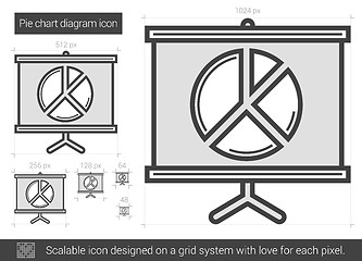 Image showing Pie chart diagram line icon.