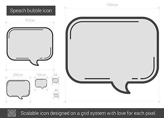 Image showing Speach bubble line icon.