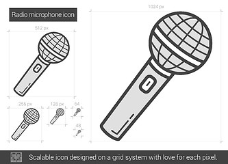 Image showing Radio microphone line icon.