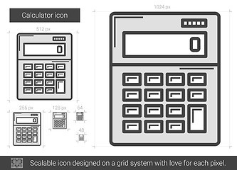 Image showing Calculator line icon.