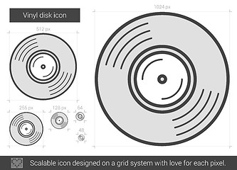 Image showing Vinyl disk line icon.