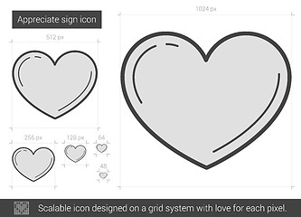 Image showing Appreciate sign line icon.