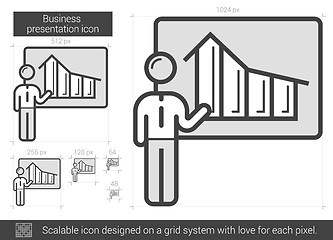 Image showing Businessman presentation line icon.