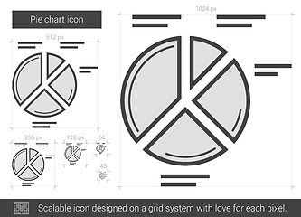 Image showing Pie chart line icon.