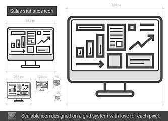 Image showing Sales statistics line icon.