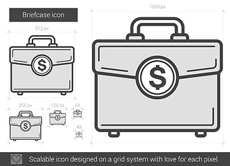 Image showing Briefcase line icon.