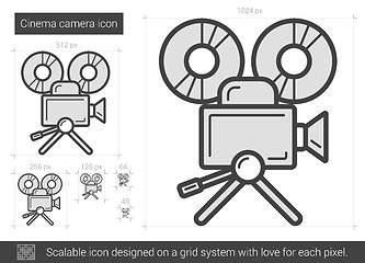 Image showing Cinema camera line icon.