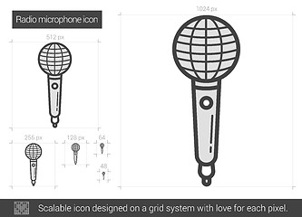 Image showing Radio microphone line icon.