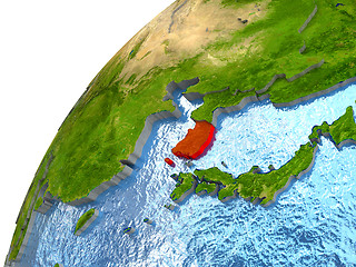 Image showing South Korea on Earth