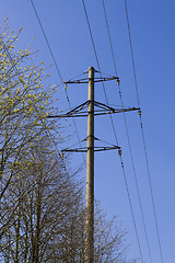 Image showing High voltage line on sky