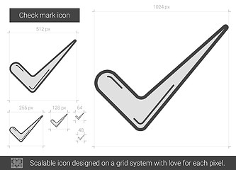 Image showing Check mark line icon.