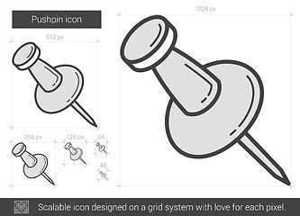 Image showing Pushpin line icon.