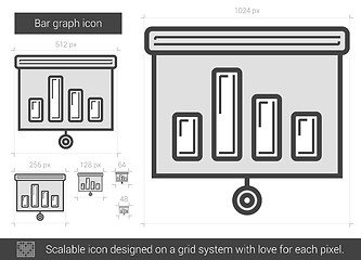 Image showing Bar graph line icon.