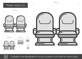 Image showing Theater seats line icon.