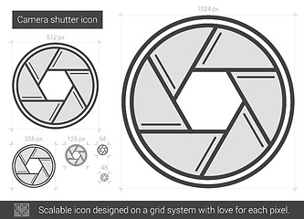 Image showing Camera shutter line icon.