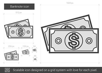 Image showing Banknote line icon.