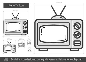 Image showing Retro TV line icon.