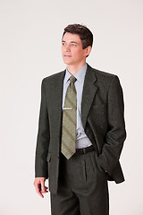 Image showing Young Emotional Man In A Business Suit