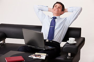 Image showing Young Emotional Man In A Business Suit