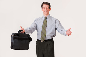 Image showing Young Emotional Man In A Business Suit