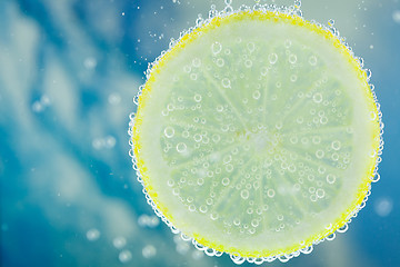 Image showing Lemon in carbonated water