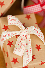 Image showing Christmas presents in kraft paper