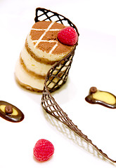 Image showing Tiramisu in a Chocolate Cage