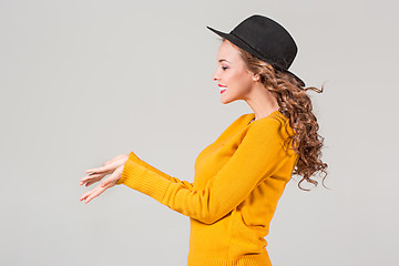 Image showing The profile of girl in hat