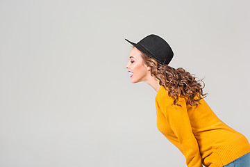 Image showing The profile of girl in hat