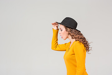 Image showing The profile of girl in hat