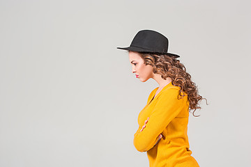 Image showing The profile of girl in hat