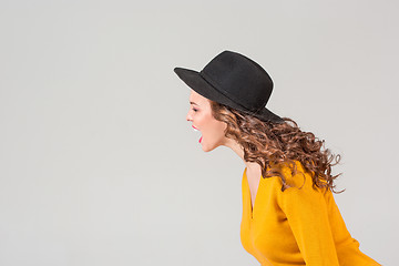 Image showing The profile of girl in hat