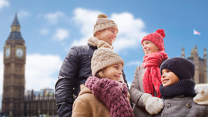 Image showing happy family over london city background