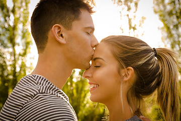 Image showing Perfect moment for a kiss