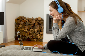 Image showing Working at home while listen music