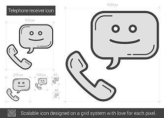 Image showing Telephone receiver line icon.