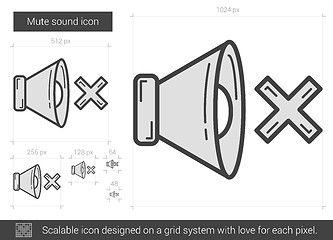 Image showing Mute sound line icon.